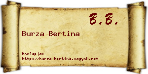 Burza Bertina névjegykártya